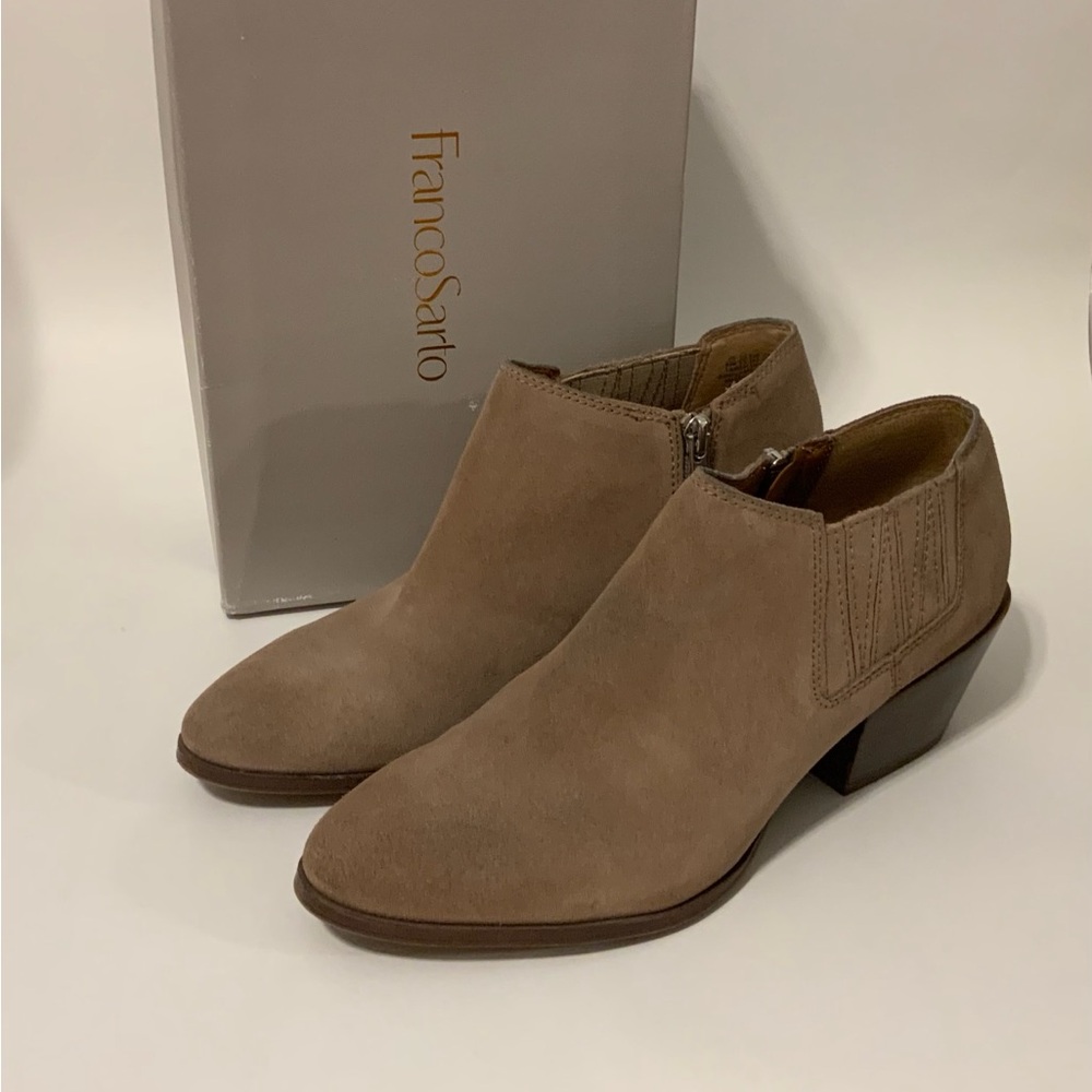 Franco Sarto Women's Tan Suede Ankle Boots Booties